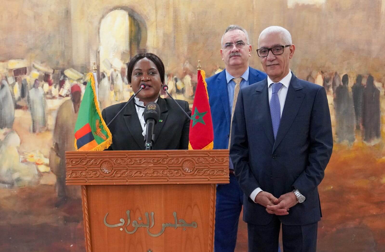 الطالبي العلمي يجري مباحثات مع النائبة الأولى لرئيسة الجمعية الوطنية بجمهورية زامبيا