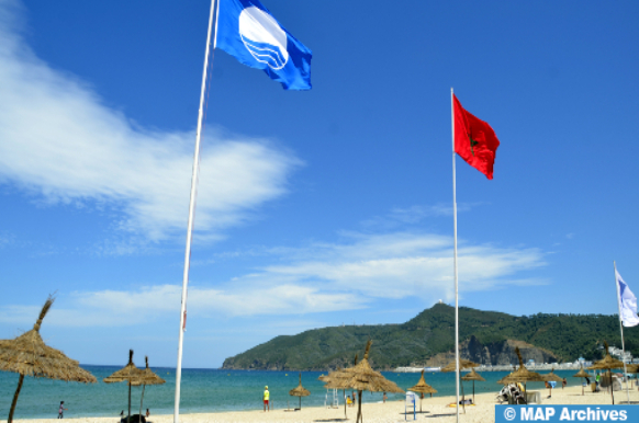 رفع اللواء الأزرق بشاطئ سيدي موسى أكلو للمرة ال12 على التوالي