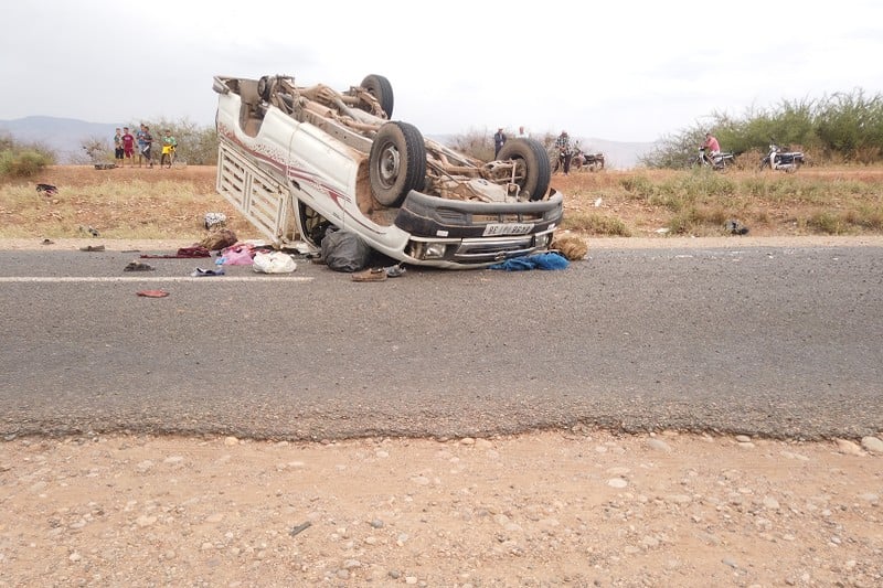 مصرع في حادثة سير على إثر انقلاب سيارة نفعية نواحي أزيلال