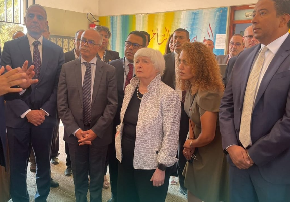 وزيرة الخزانة الأمريكية جانيت يلين في زيارة للثانوية التأهيلية مولاي يوسف بمراكش