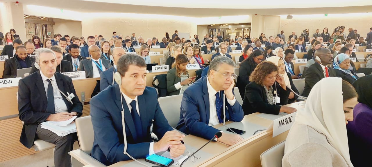 وهي يشارك في أعمال الدورة 55 لمجلس حقوق الإنسان