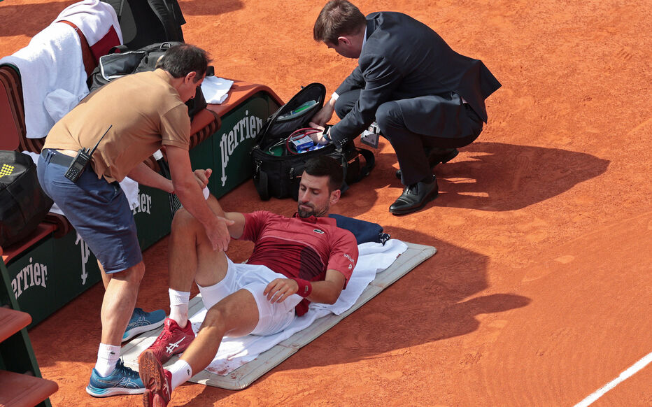 انسحاب الصربي نوفاك ديوكوفيتش من ربع نهائي دورة رولان غاروس بسبب الإصابة