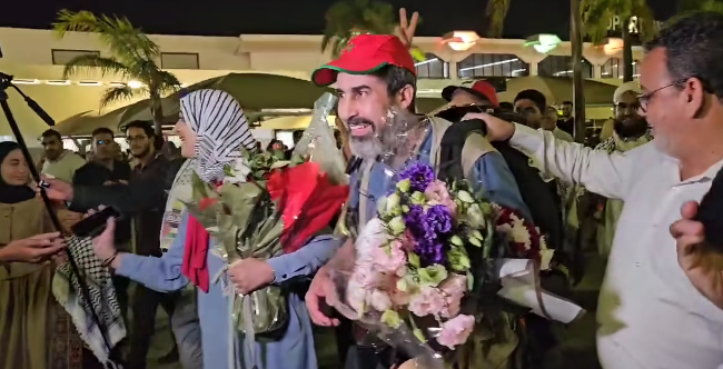 يوسف عبد الله يعود إلى المغرب بعد أزيد من شهر من التطوع في قطاع غزة