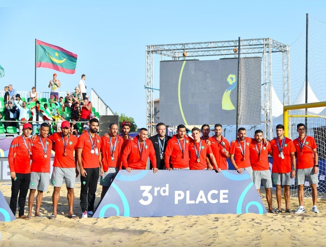 المنتخب المغربي الميدالية يحصد البرونزية بكأس الأمم الإفريقية للكرة الشاطئية للنسخة الثالثة على التوالي