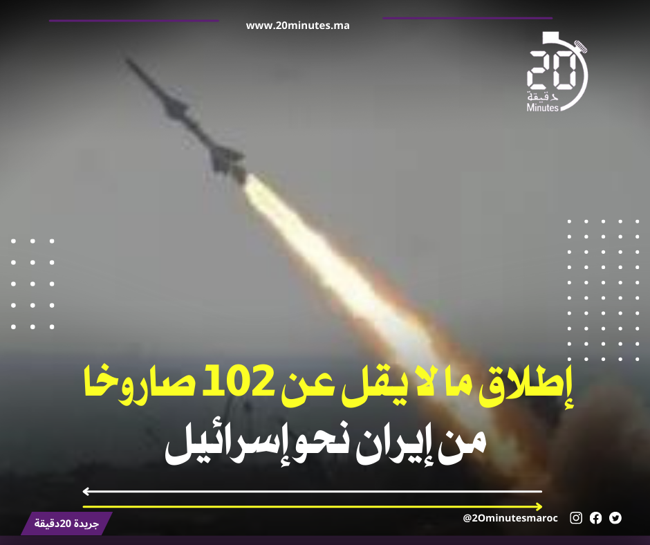 عاجل ..إطلاق ما لا يقل عن 102 صاروخا من إيران نحو إسرائيل