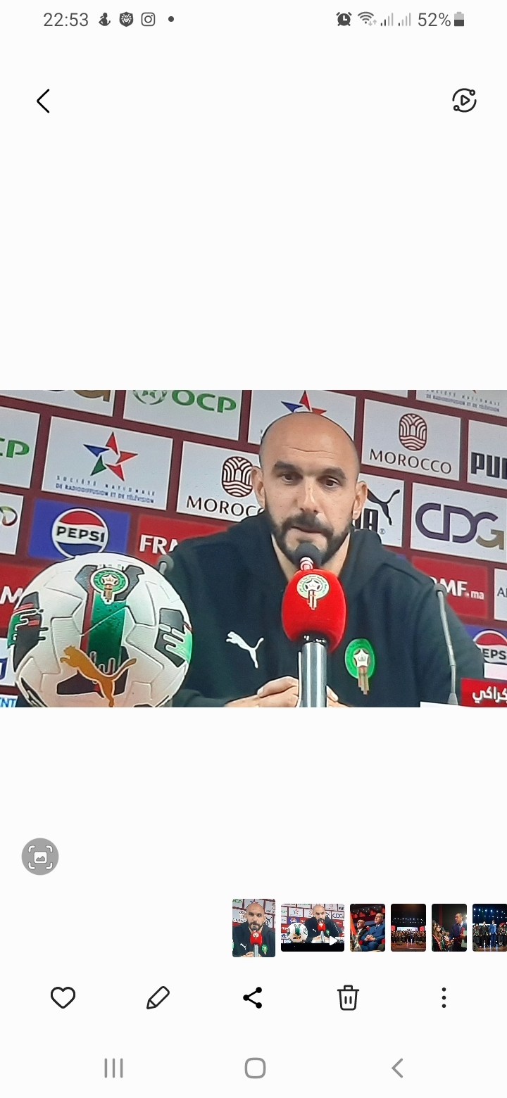 مدرب المنتخب المغربي يشكر جمهور وجدة ويقول “حركاس” اعتذر وانتهى المشكل